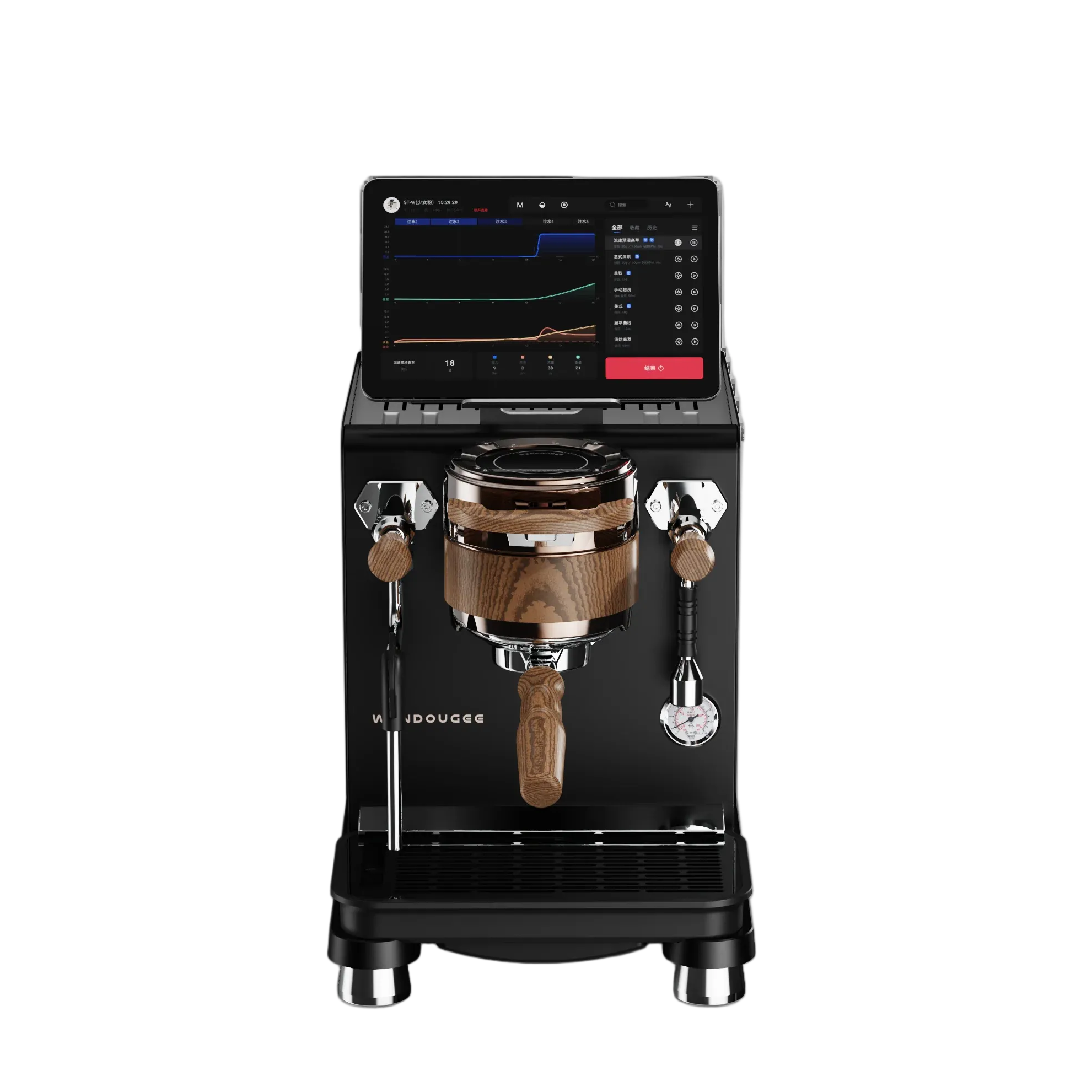 Wendougee DATA S Black coffee machine with a tablet