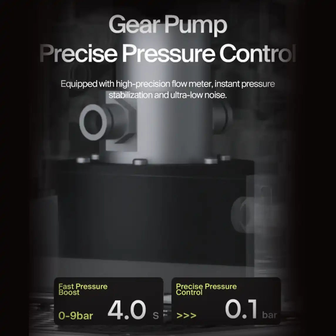 Wendougee LITA Sigma Gear pump with pressure control display on a dark background