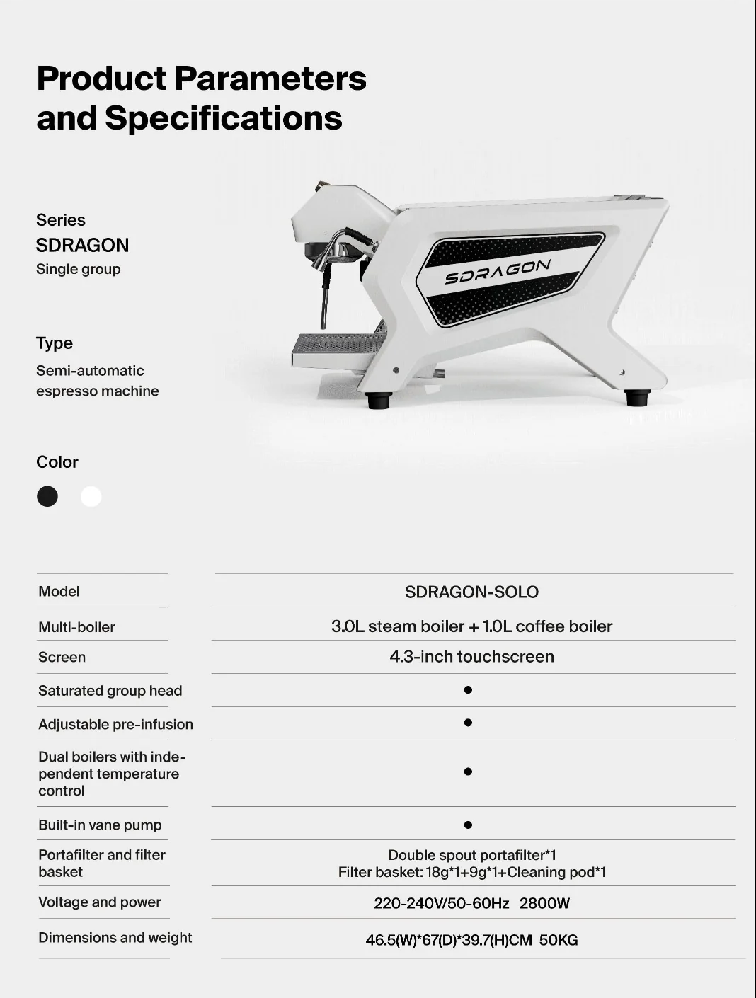 Wendougee Sdragon – Gewerbliche Espressomaschine für ein kleines Kaffeeunternehmen